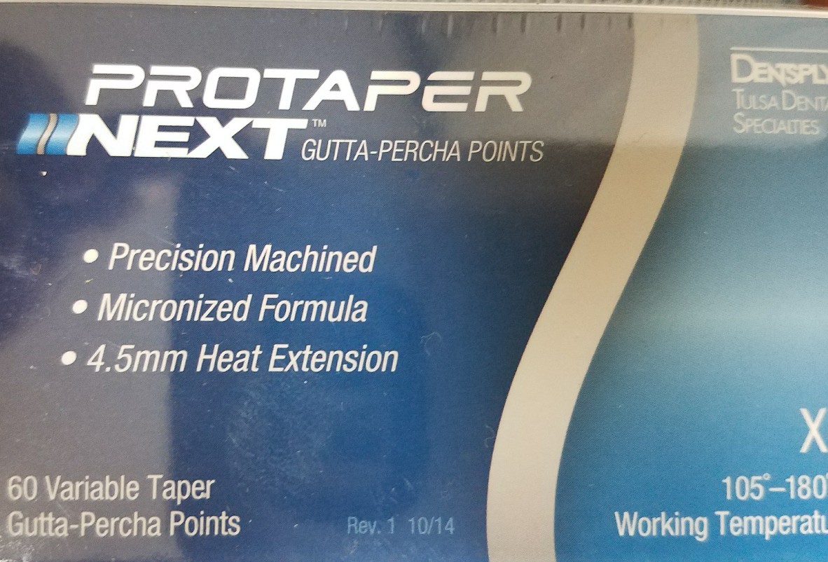 Protaper Next X5 Gutta Percha Points Dentsply Tulsa Dental Root Canal Endo