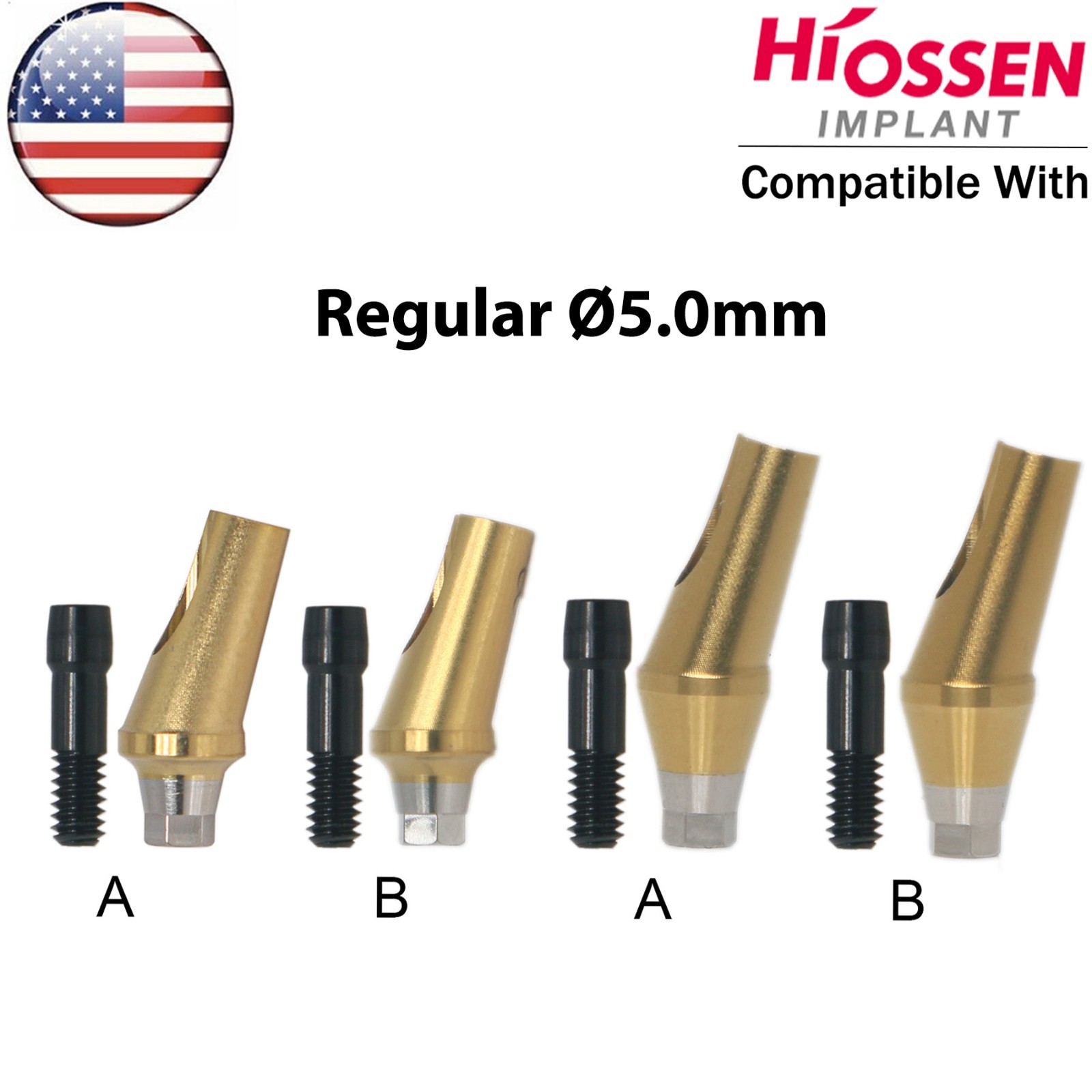 US Dental 17° Angled Anatomic/Straight Transfer Abutment Fit Hiossen Osstem M/R