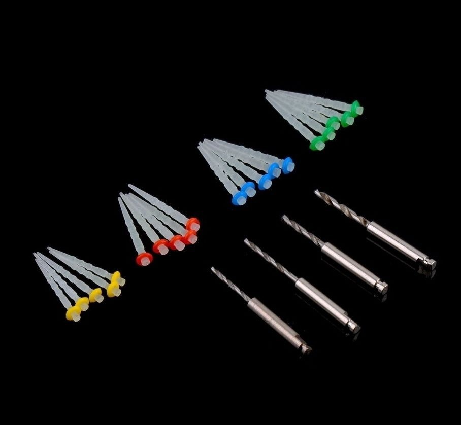 Dental Fiber Post Glass Quartz Endo Screw Root Canal Pins Reamer 1.2/1.4/1.6/1.8