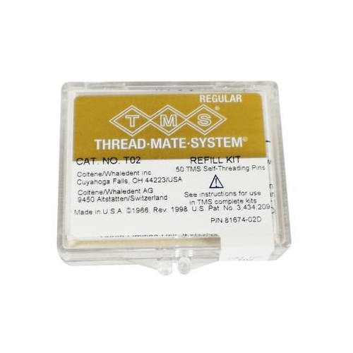 Coltene Whaledent T02 TMS Thread Mate System Self Threading Pins .027″ 50/Bx
