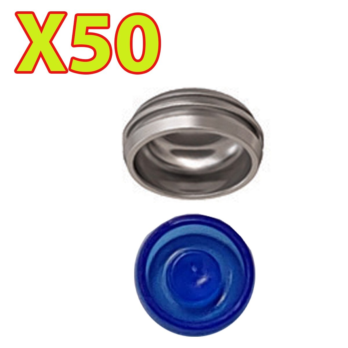 Overdenture Abutment Removable Metal Male Caps Inserts Blue 1.5 lbs 50 Sets
