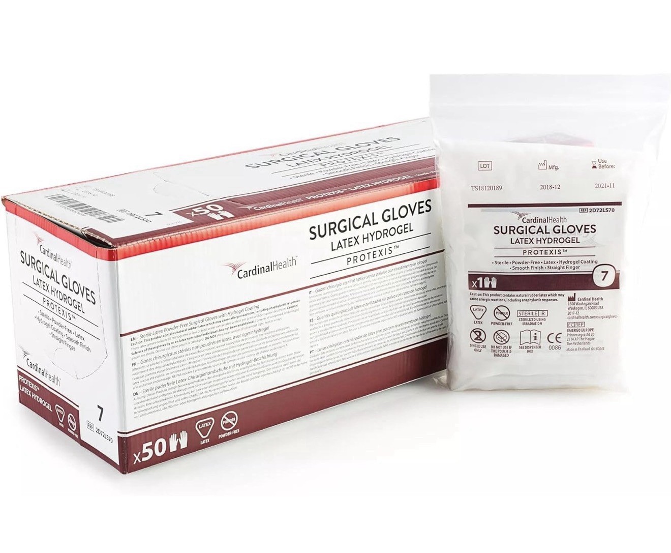 Cardinal Health Protexis Hydrogel Surgical Gloves Latex Powder-Free Size 7.5