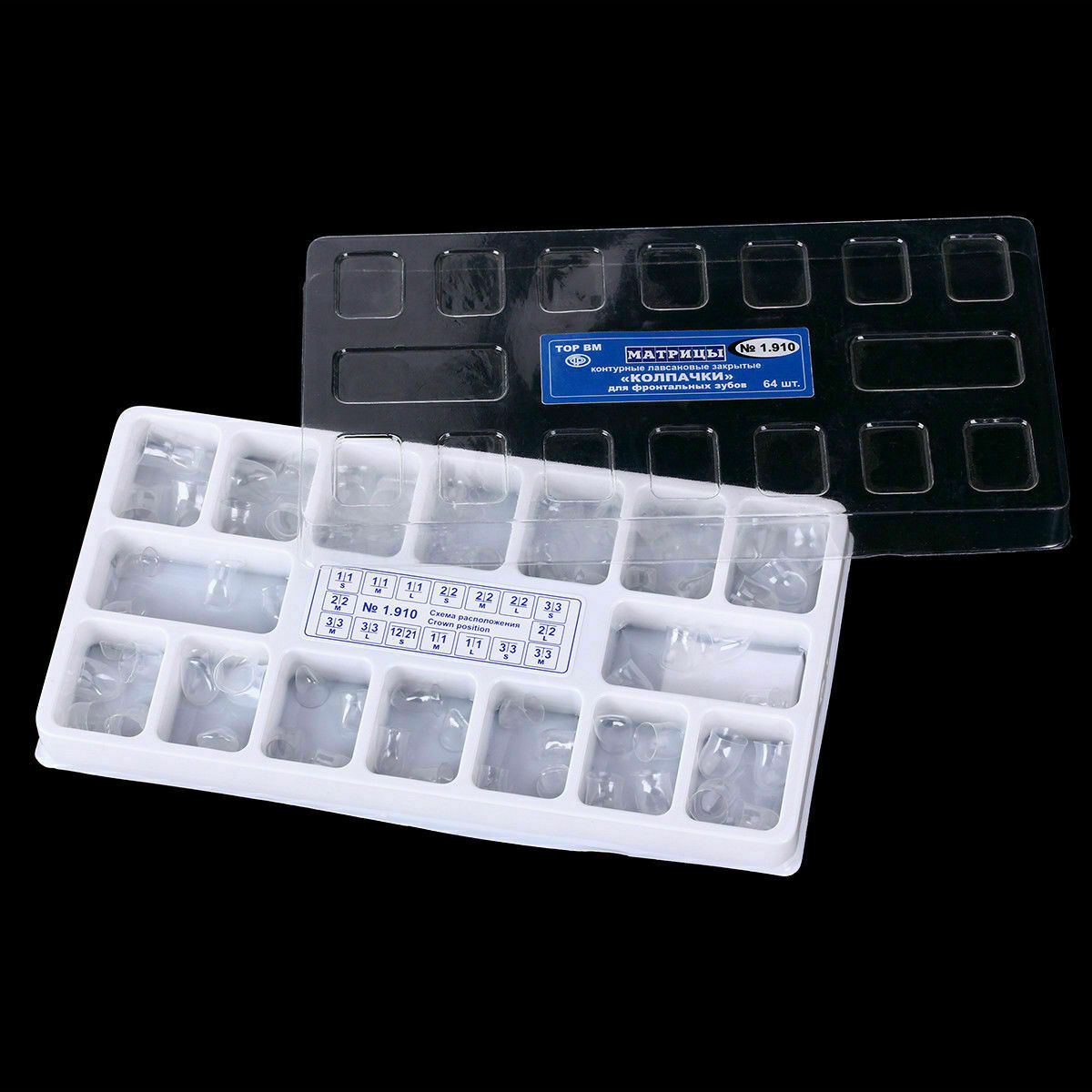 1 Box 64 Pcs Transparent Dental Crown Anterior Matrices Matrix Adult TOR 1.910
