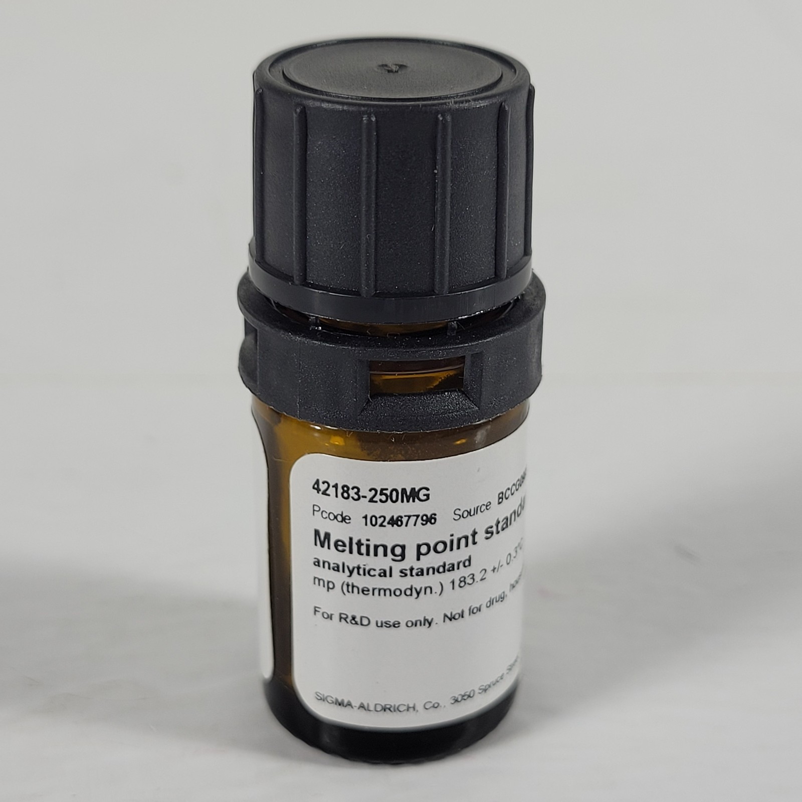 SIGMA-ALDRICH 42183-250MG Melting Point Standard 182-184 Celsius, Exp: MAY/24