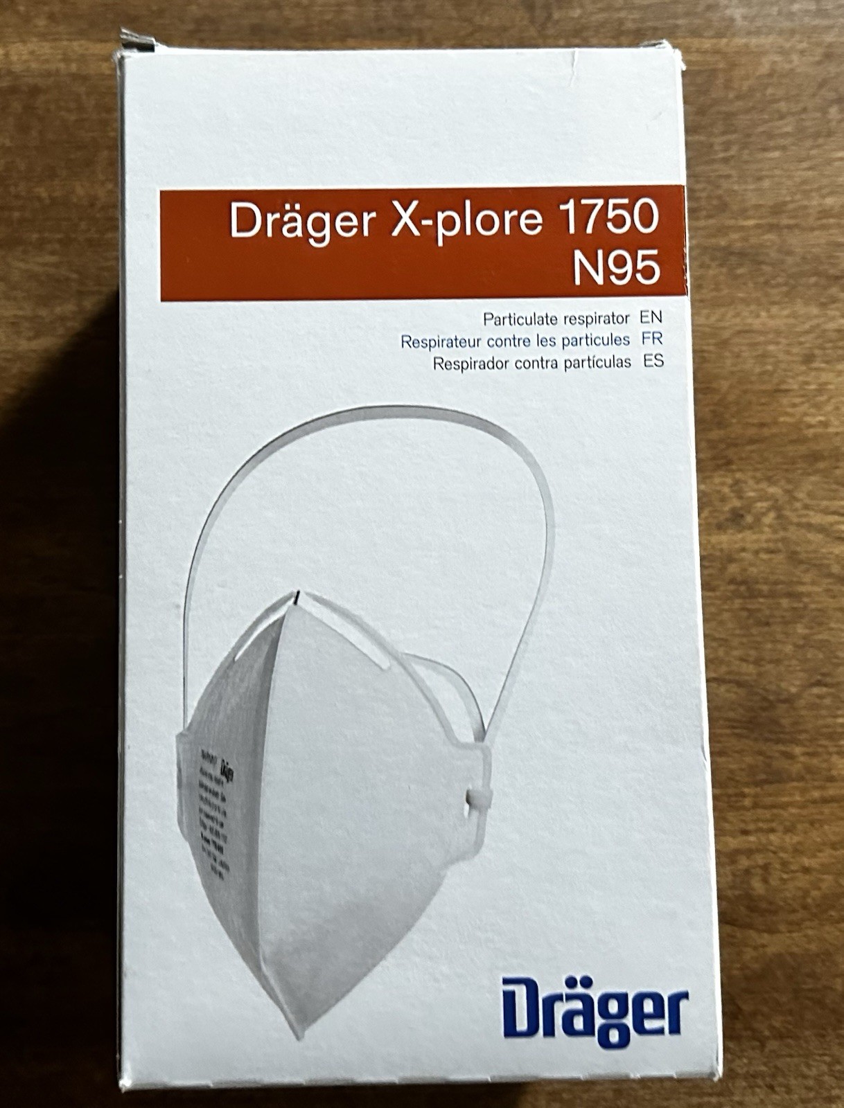 Drager X-plore 1750 N95 Particulate Respirator Mask, Box of 20, Indiv. Wrapped