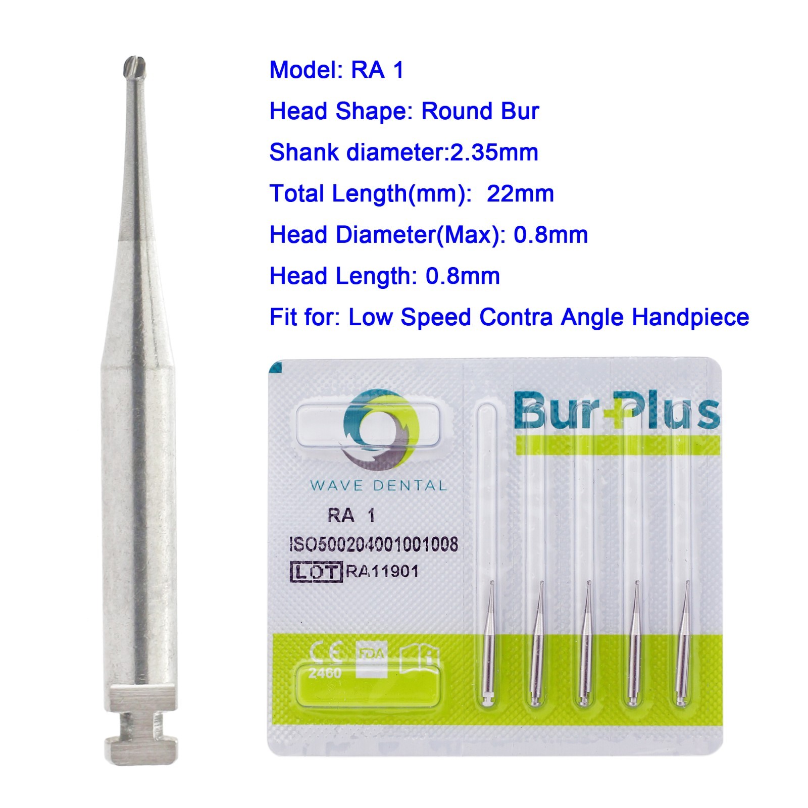 Wave Dental Contra Angle Burs Carbide Latch Round Bur RA 4 8 Prima Low Speed Bur
