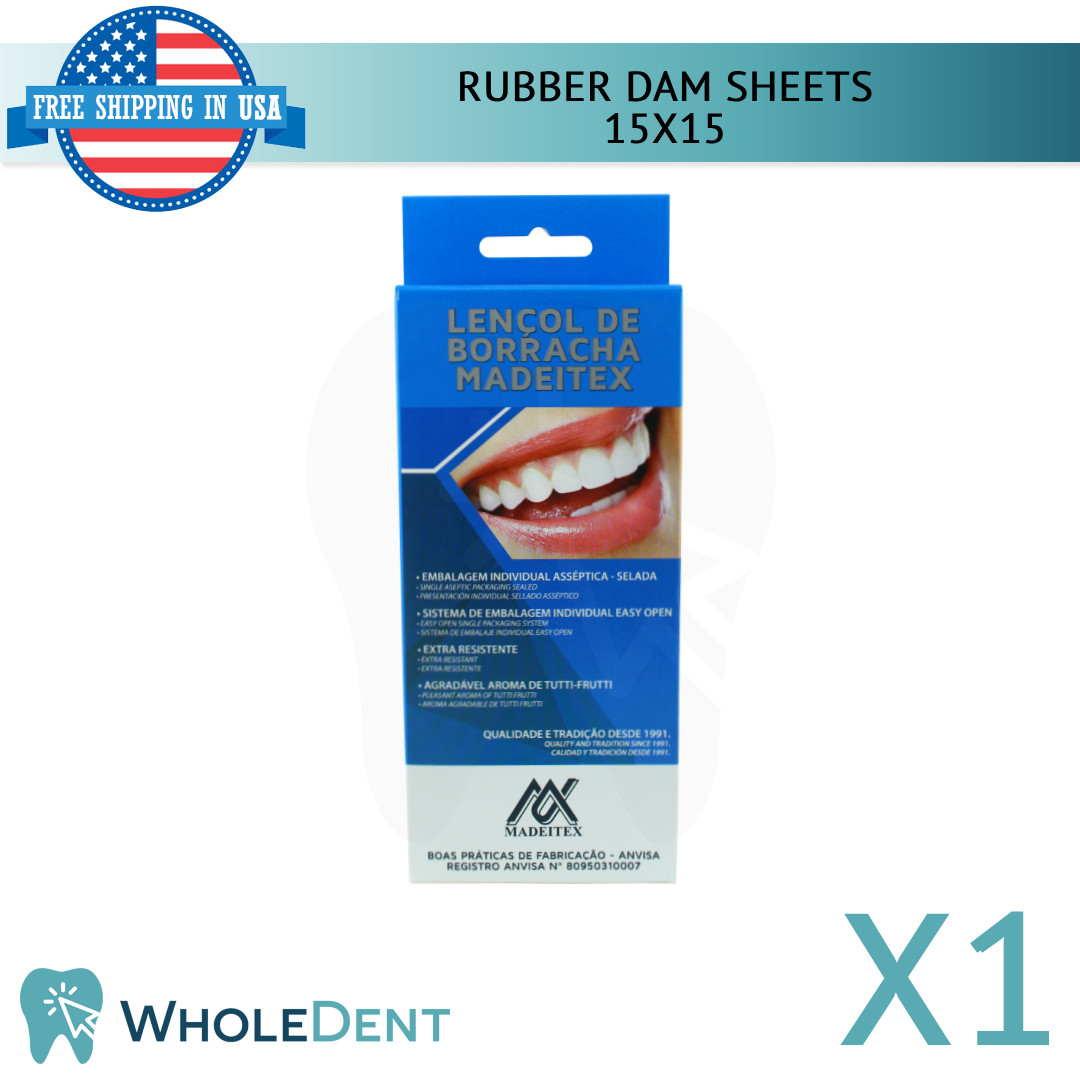 Dental Rubber Dam Sheets Isolation Blue 15X15 26pcs Latex Barrier