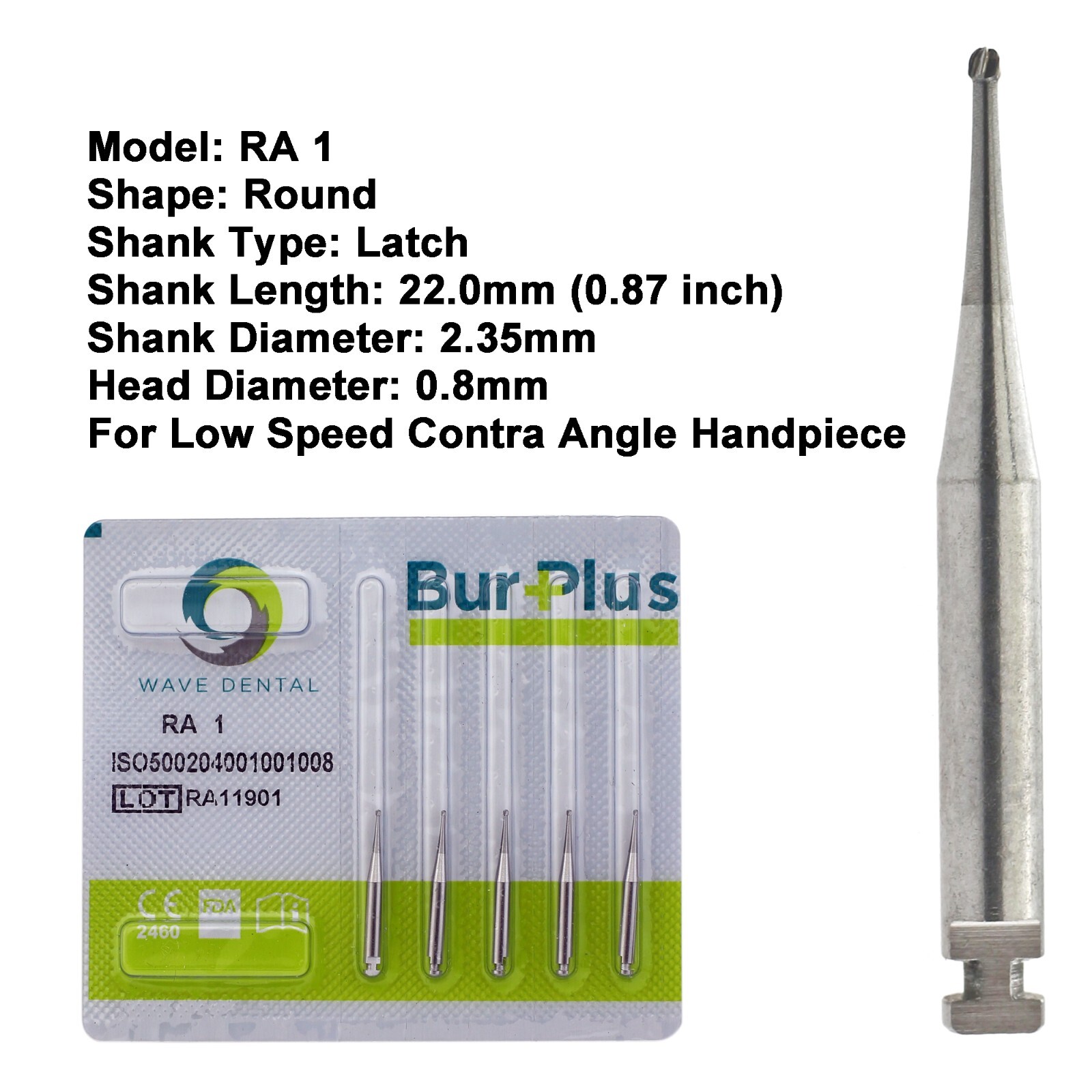 Wave Dental Carbide Burs Latch Round Taper Slow Speed RA 1 2 3 4 5 6 7 8 701 702