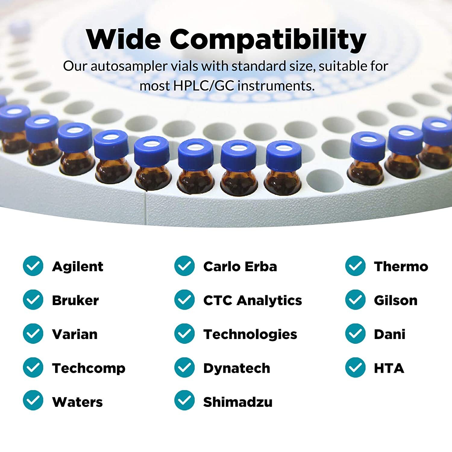 Simpure 2000x 2ml Clear/Amber Autosampler Vials & Screw Caps +250uL Vials Insert