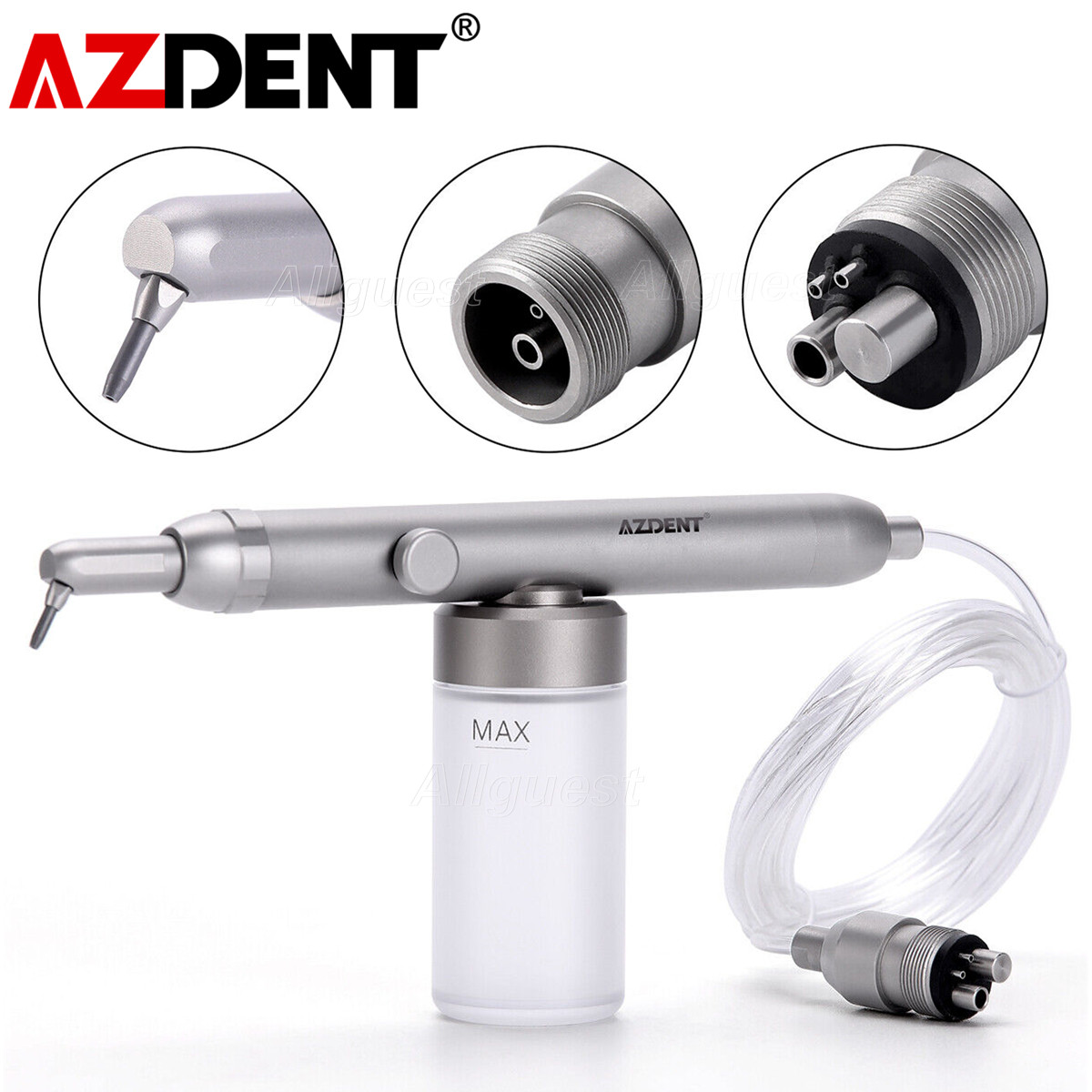 AZDENT Dental Alumina Air Polisher Abrasion Sandblaster Sandblasting Gun 2/4Hole