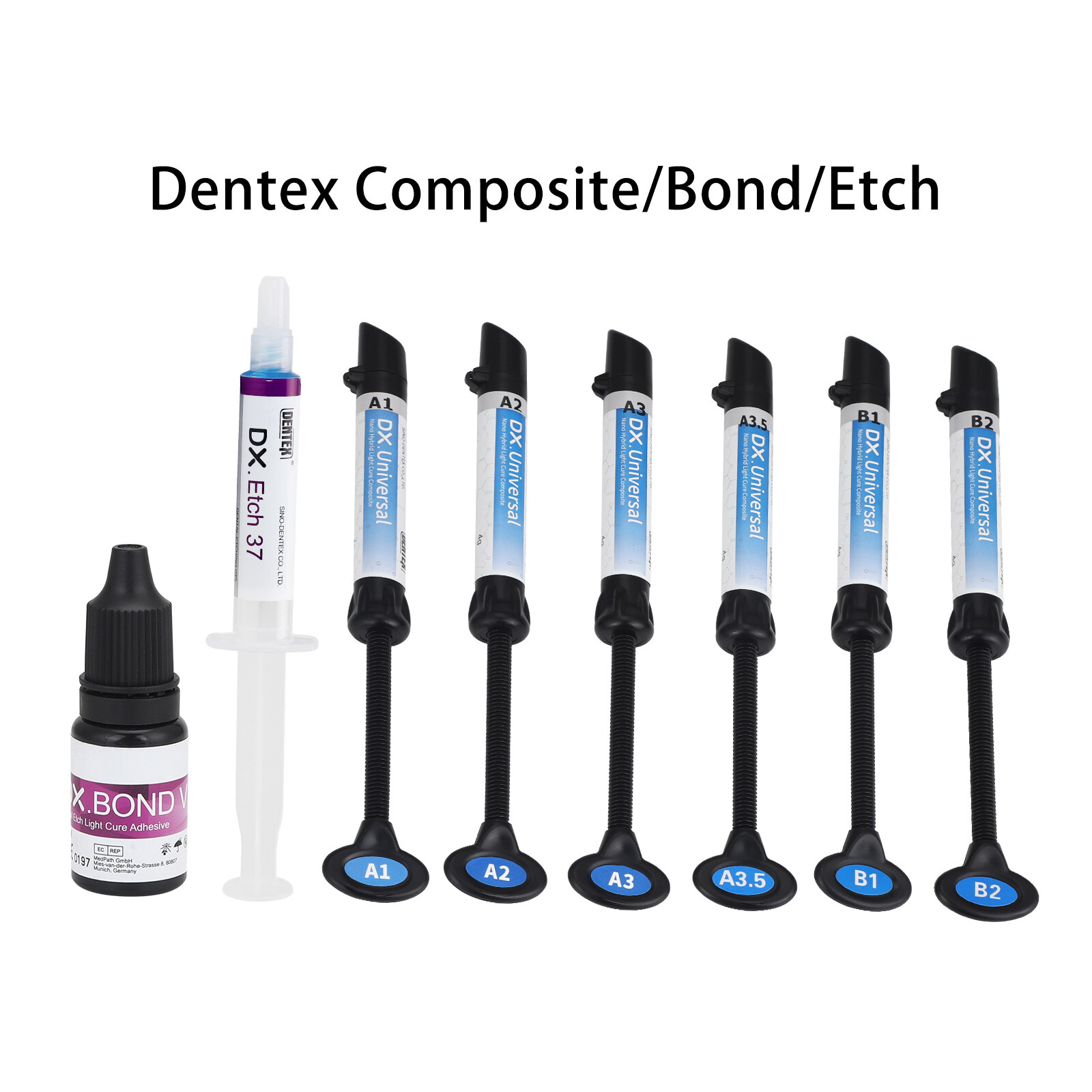 Dental Universal Light Cure Composite Kit Shade A1 A2 A3 A3.5 B1 B2