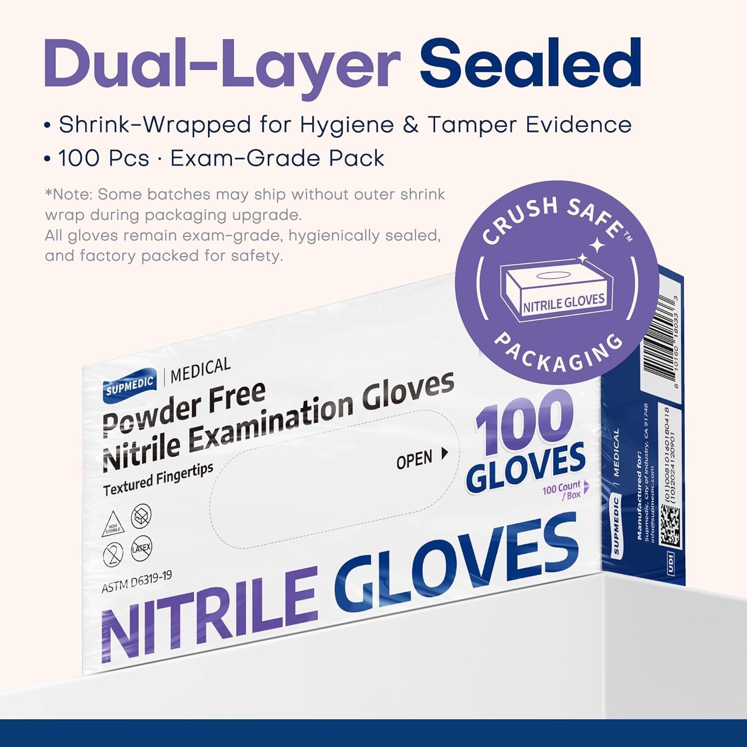 Durable Soft Max Nitrile Gloves – 100 Ct, Perfect for Medical & Cleaning Use