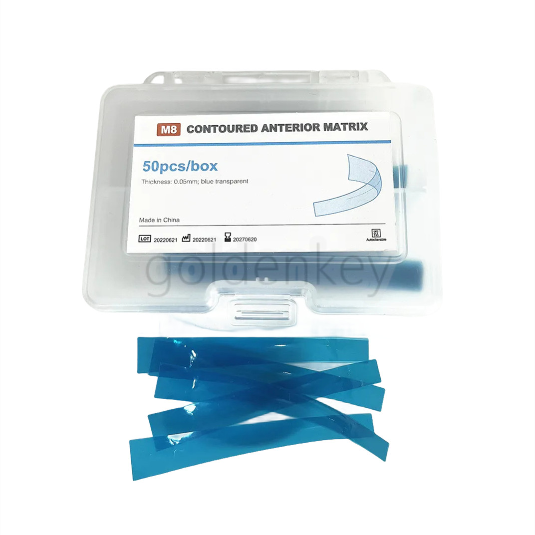 50Pcs Dental Anterior Restoration Matrix Composite Resin Matrices Blue Strip