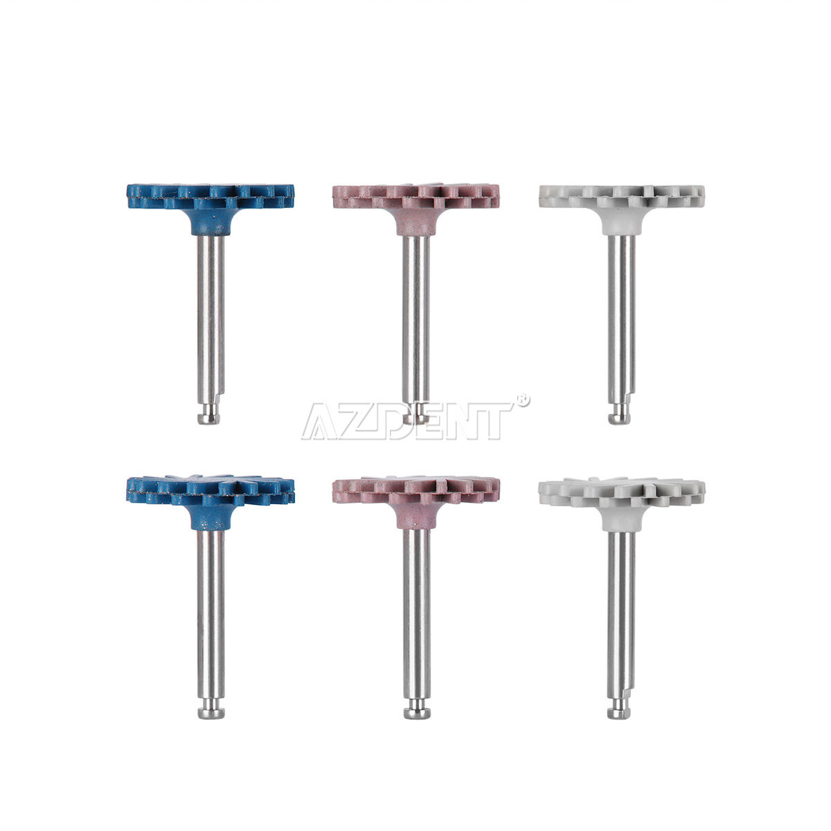 6Pcs AZDENT Dental Composite Polishing Diamond System RA Disc 14mm Wheel