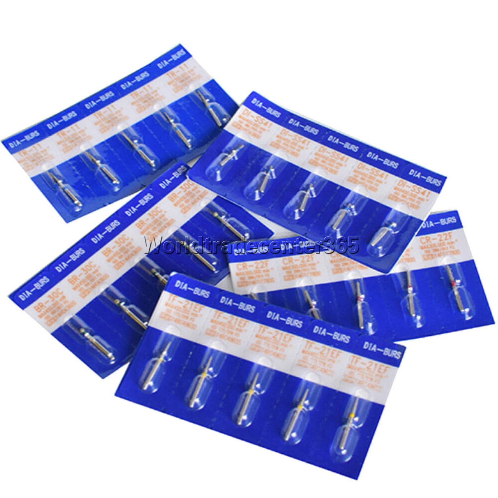 10PCS DIA-BURS Dental High Speed Air Turbine Handpiece FG Diamond Burs 158 Types