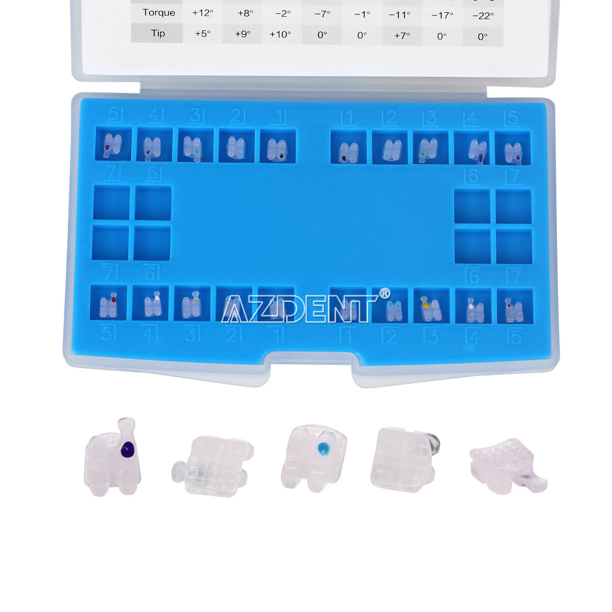 AZDENT Dental Orthodontic Ceramic Brackets Brace Roth MBT.022/018 Hooks 345