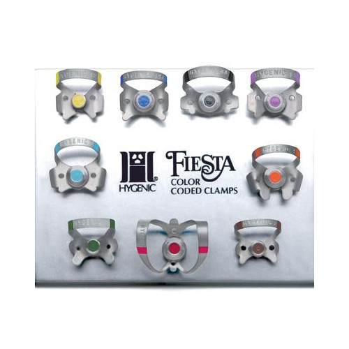Coltene Whaledent H09966 Fiesta 9 Color Coded Winged Clamp Pak Set