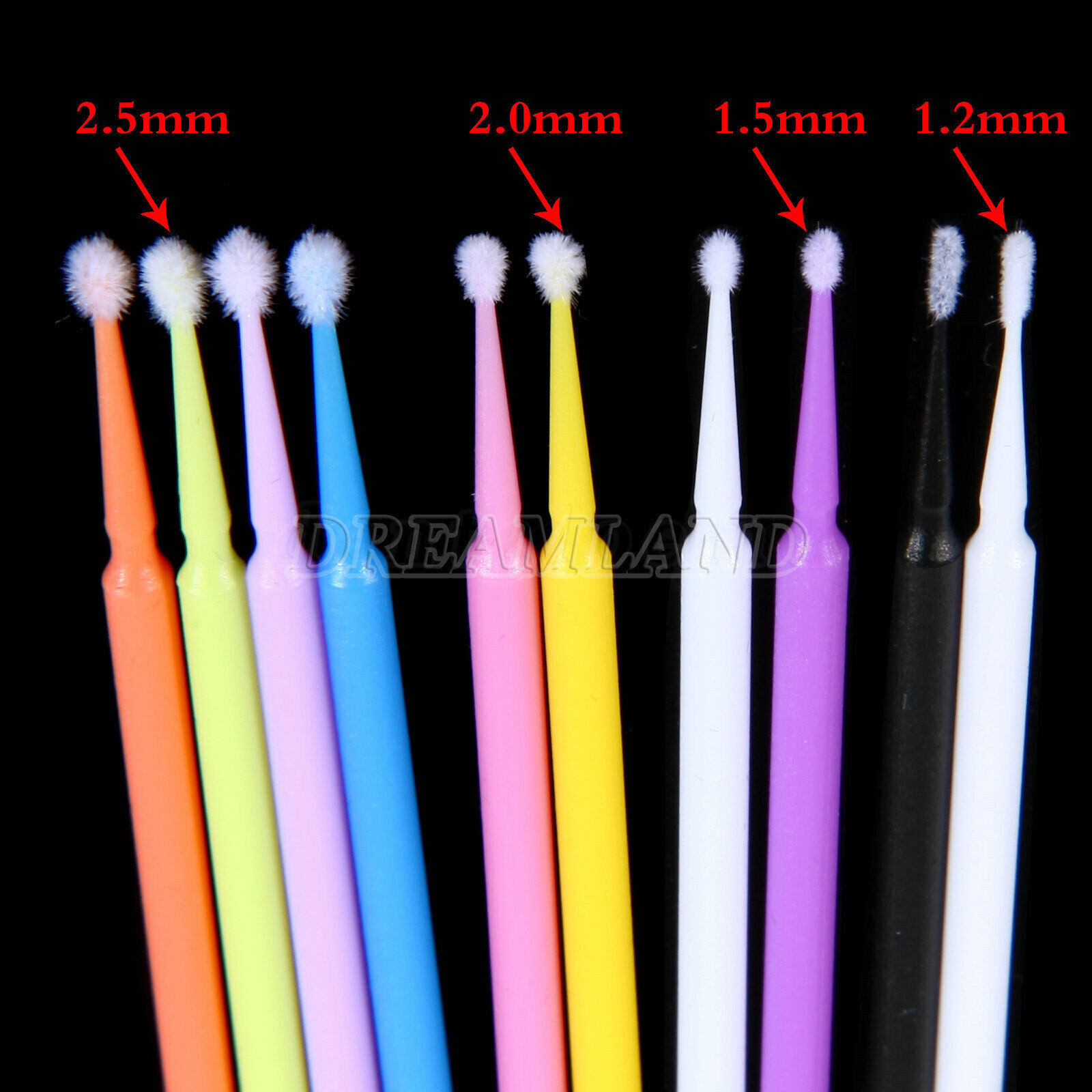 NEW Dental Microbrush Disposable Applicators Tips Micro Brush Cleaning 4Sizes