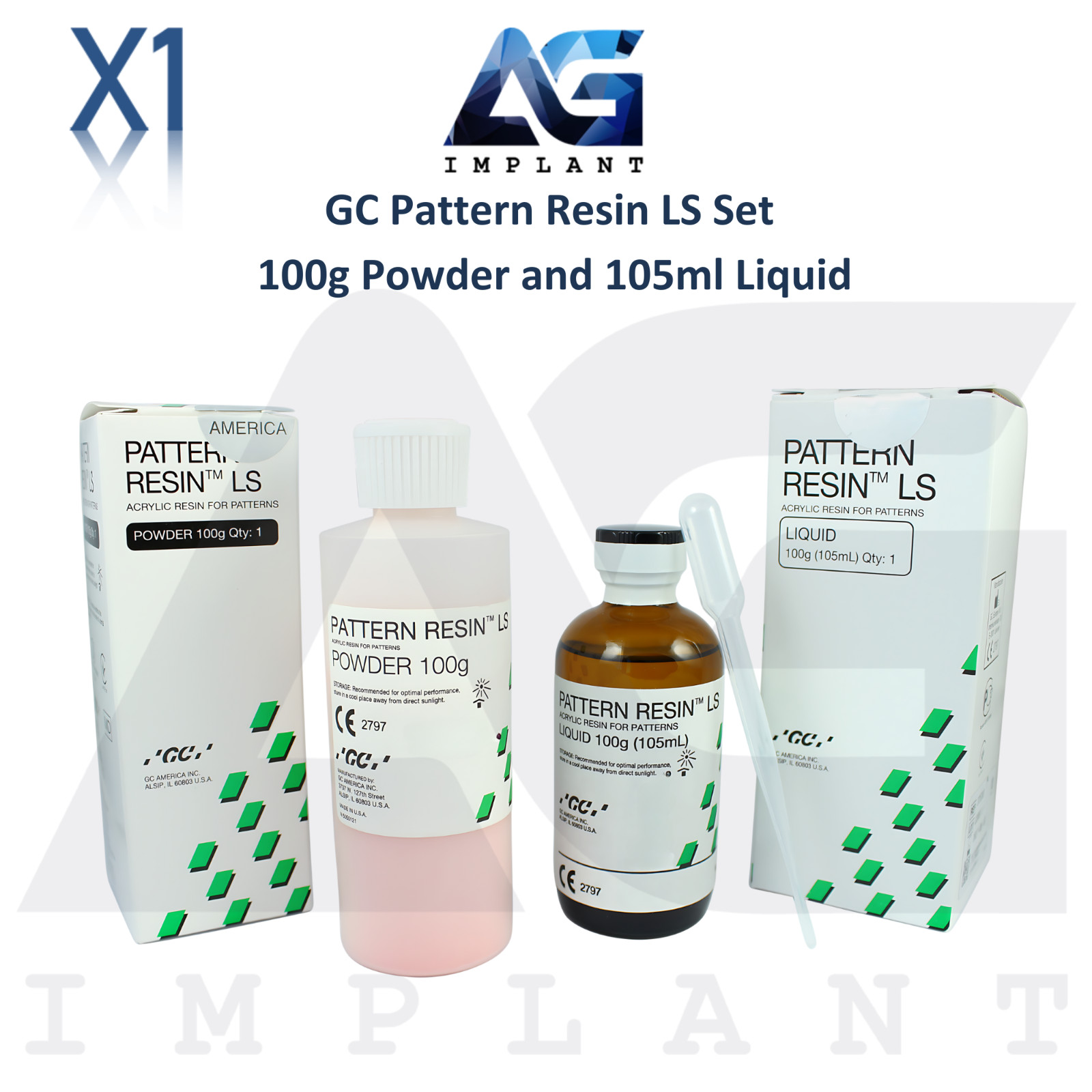 Dental Pattern Resln LS Set 100g Powder & 105ml Liquid Create Precise Models