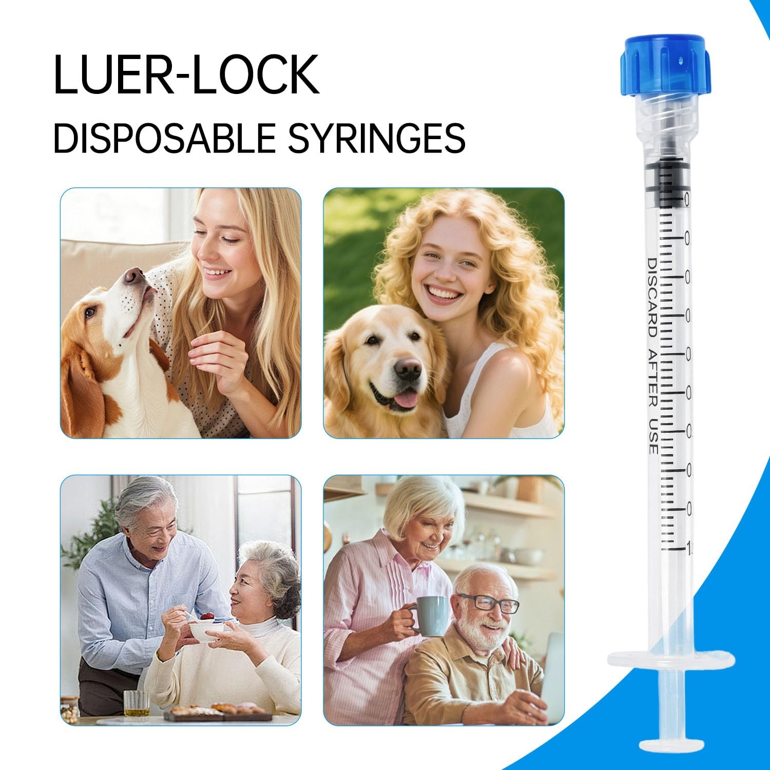 30 Pack 1mL Luer Lock Syringes without Needle – lock 1ml, Transparent
