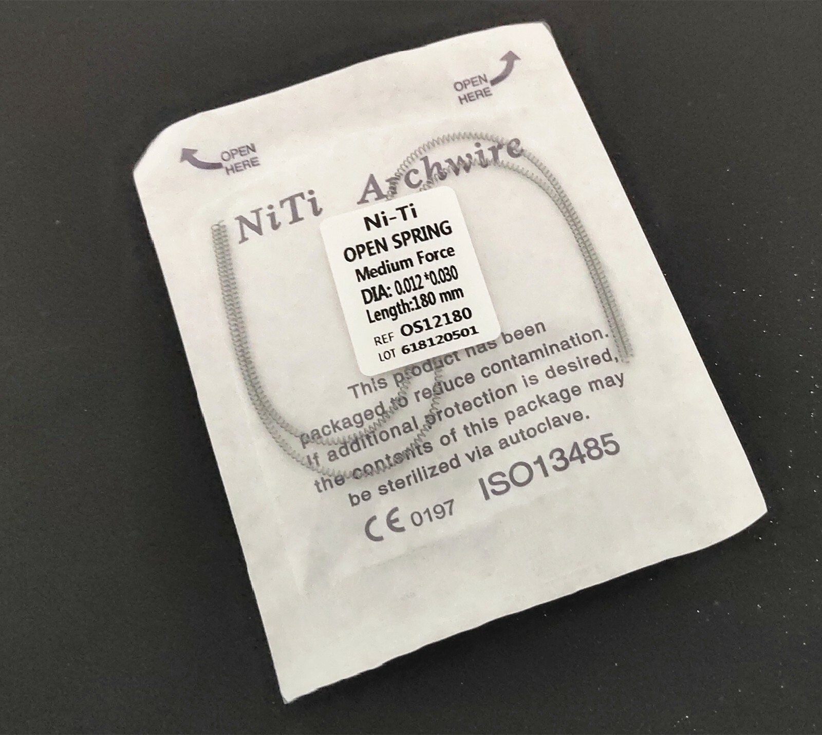 20Pcs 012*180mm Dental Niti Alloy Open Coil Spring Medium Force 2pcs/Pack