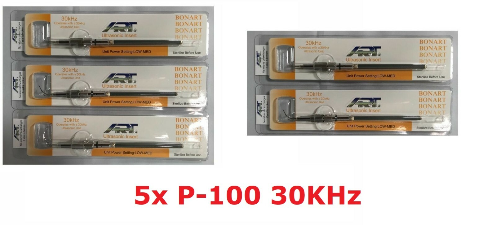 Dental Cavitron Ultrasonic 30 KHz Insert SLI- P100 SLIM Series Tip 5/Pack BONART