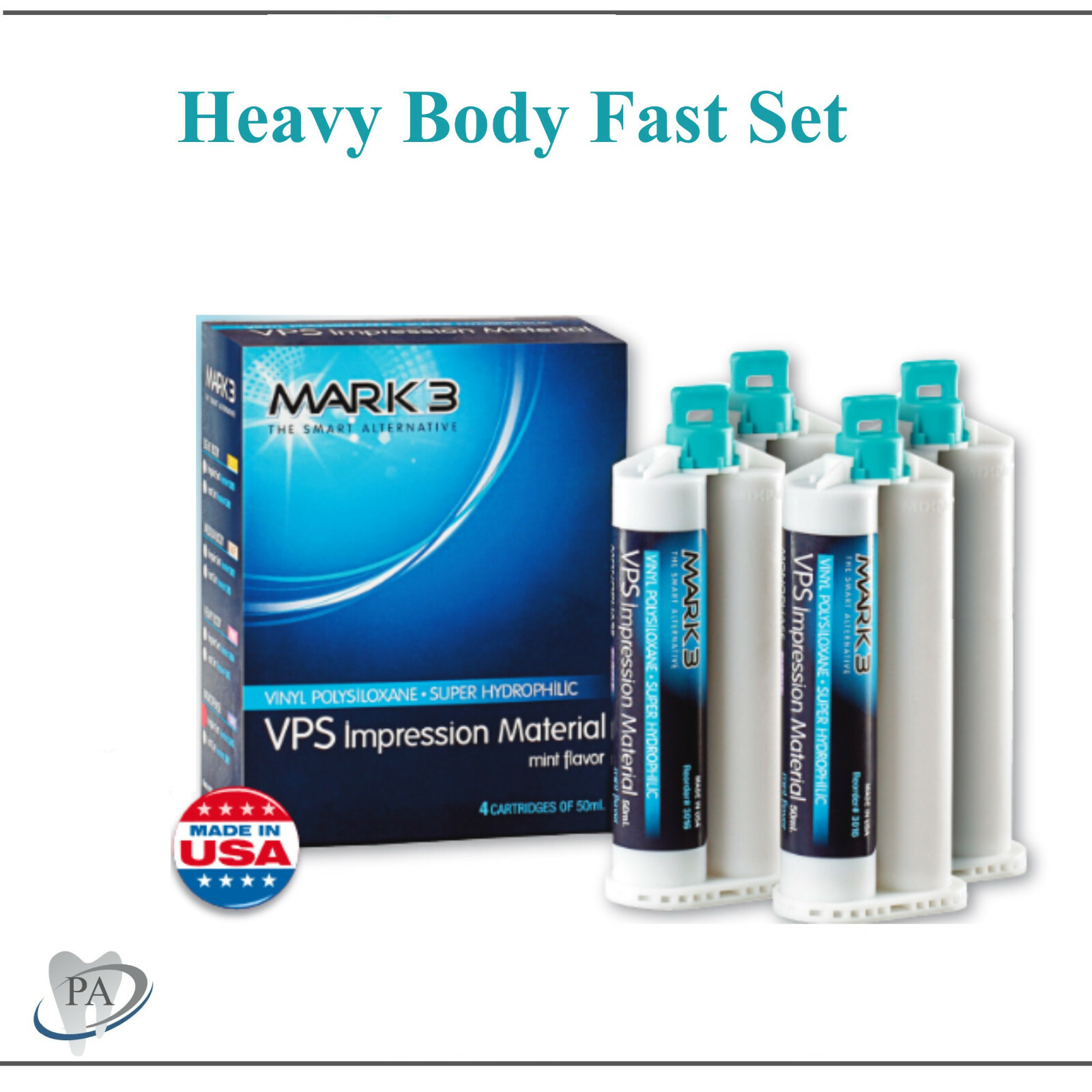 Dental HEAVY BODY FAST SET VPS Impression Material PVS 50ML Cartridge, Exp 12/24