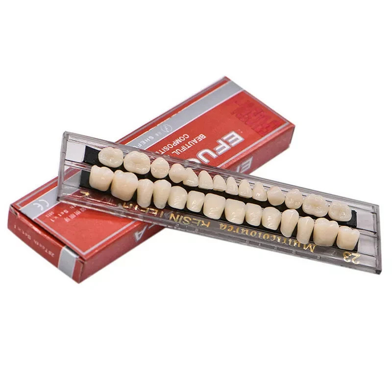 28Pc/Set Dental Acrylic Resin Denture Shade A2/A3 Upper Lower 23# Full Set Teeth