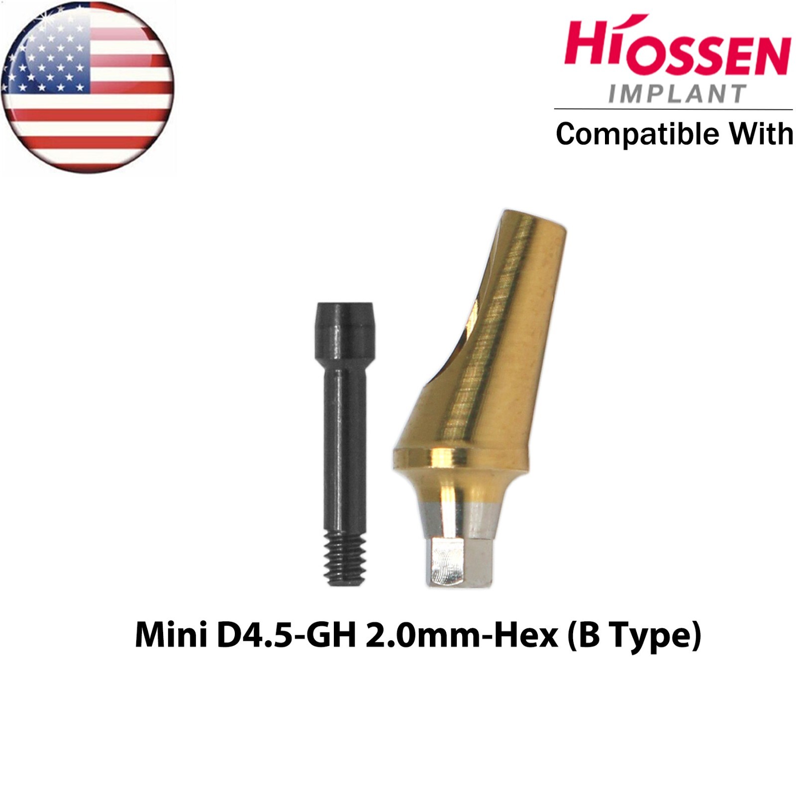 US 17° Mini/Regular Angled Dental Anatomic Abutment Ø4.5/5.0mm Fit Hiossen Oss