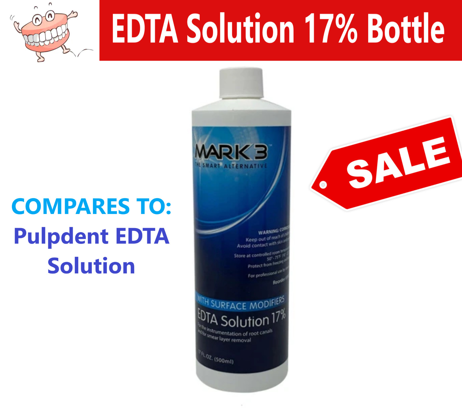 Dental Endo EDTA Solution 17% Surface Modifiers 17 Oz Calcium Bonding Agent