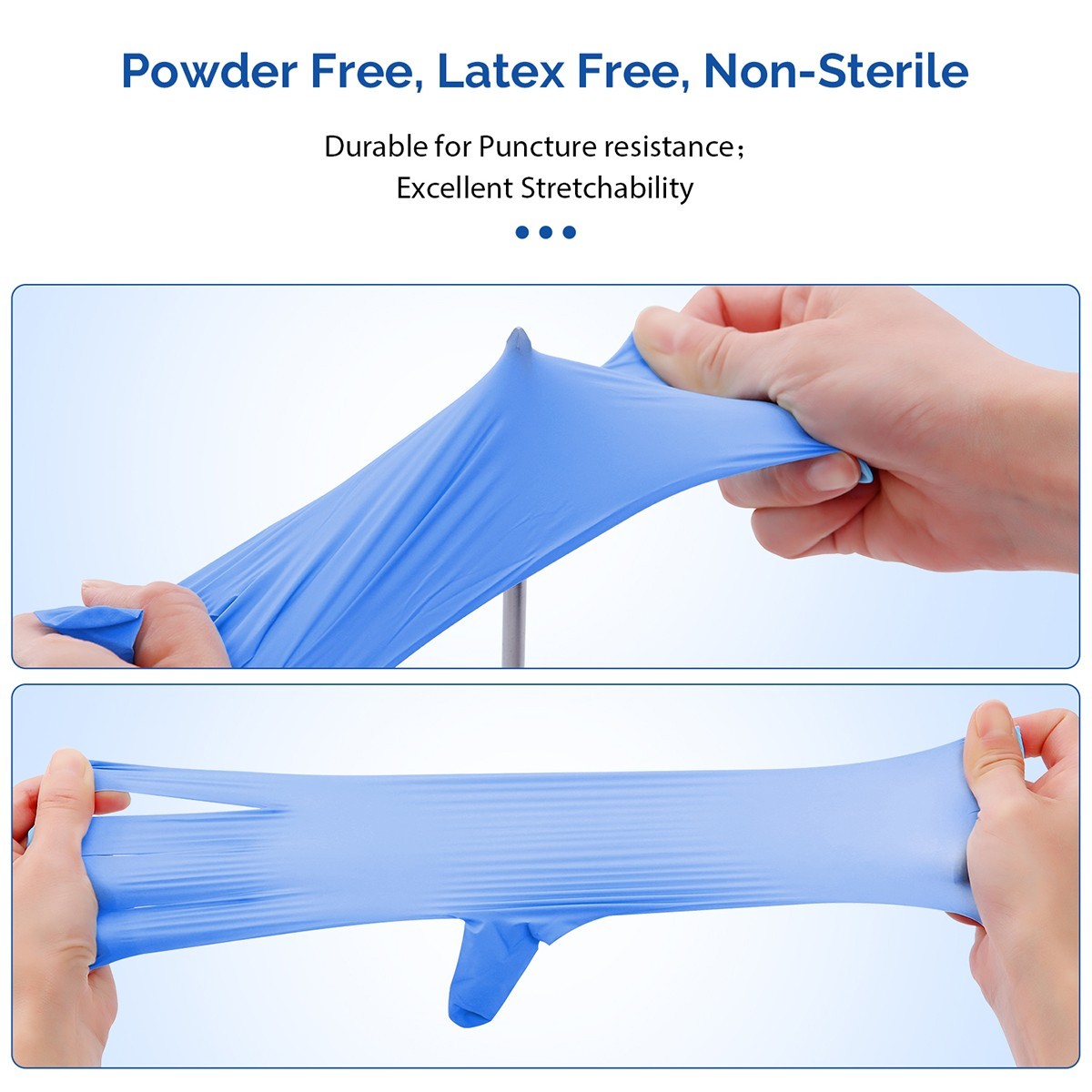 Blue Nitrile Medical Gloves Powder Free Latex Dental Grade Disposable Glove