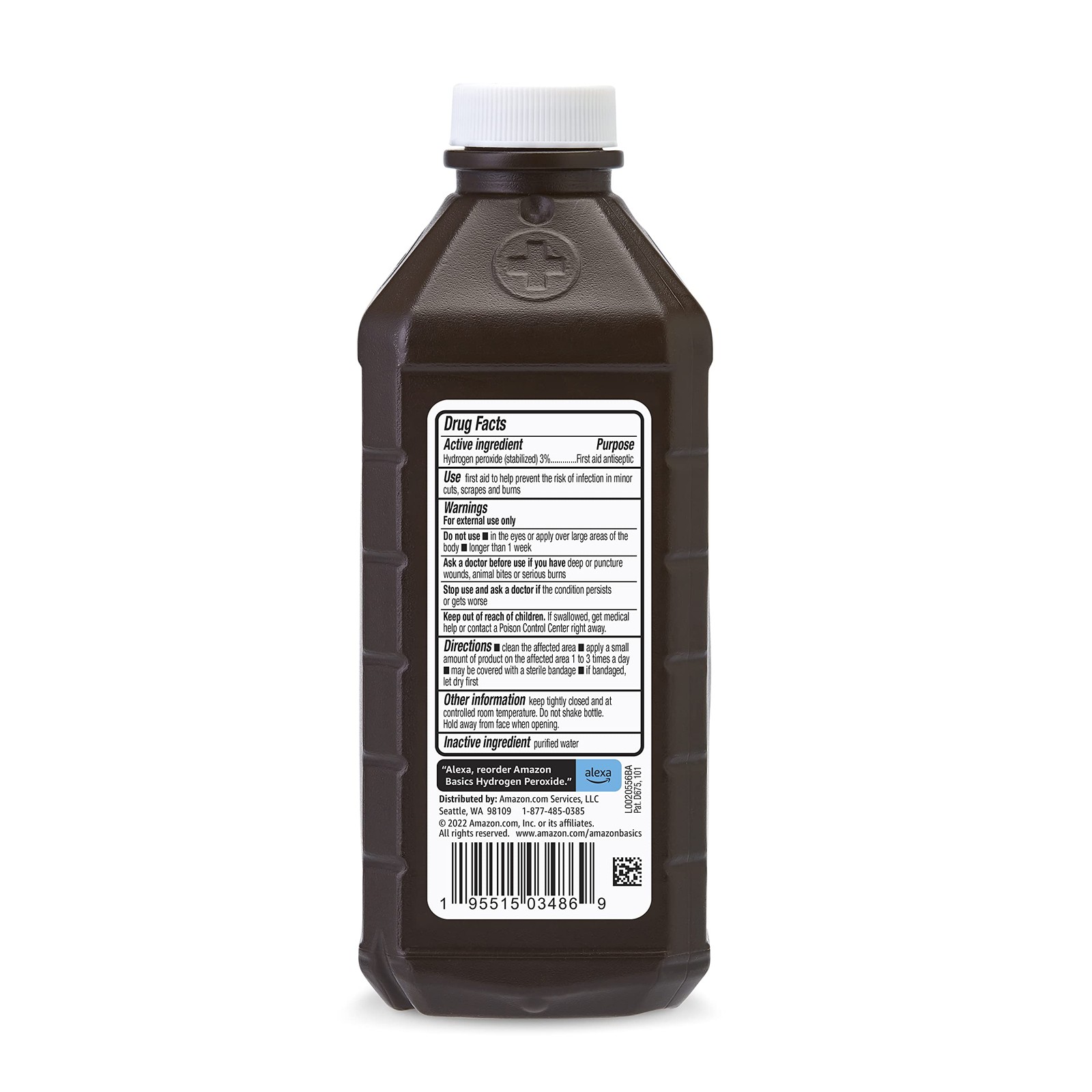 Amazon Basics – Hydrogen Peroxide Topical Solution USP, 16 Fl Oz (Pack Of 12)