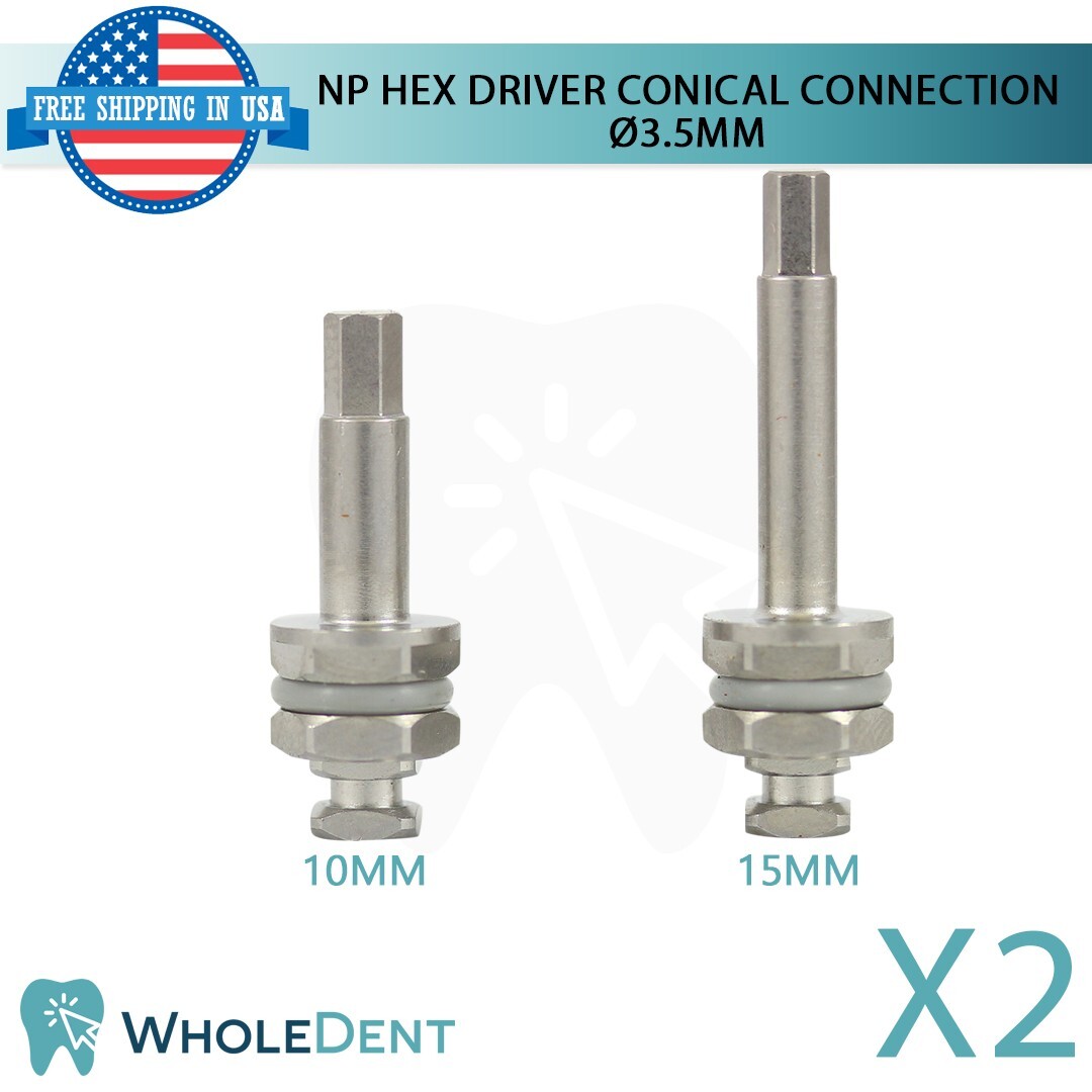 2x NP Conical Connection Hex Driver 2.25mm For Dentists Dental Abutment Tool