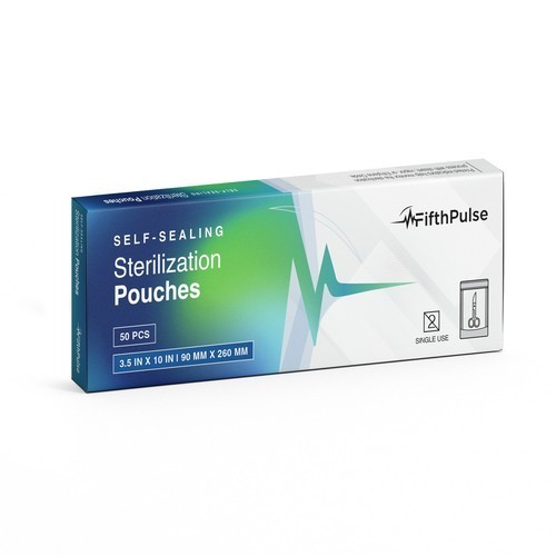 FifthPulse Self Sealing Sterilization Pouches 3.5x 10 Color Indicator 47 Pk