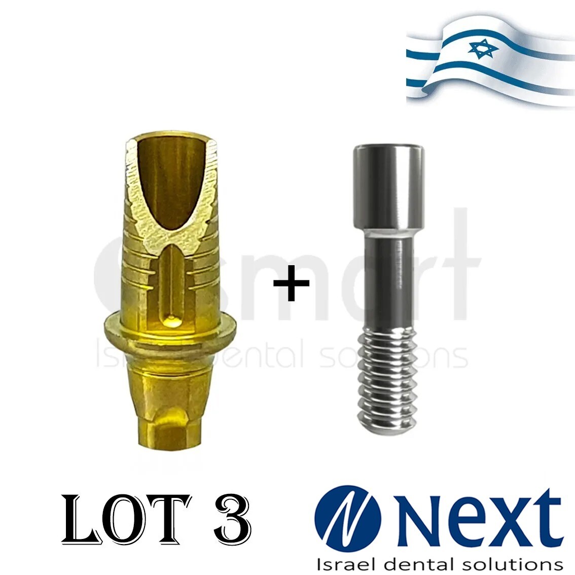 LOT x 3 Incisor esthetic Ti abutment T-Base MIS C1 NP Fit 1 mm