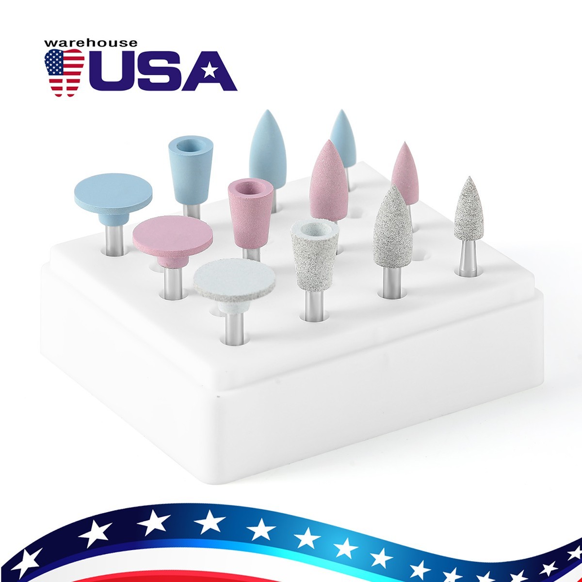 Dental Composite Silicone Polishing kit Coarse Medium Fine RA2.35mm for Handpiec