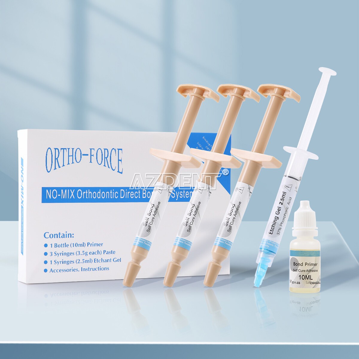 Dental Orthodontic Brackets Light Cure Bonding Adhesive Etch Gel Bonding kit