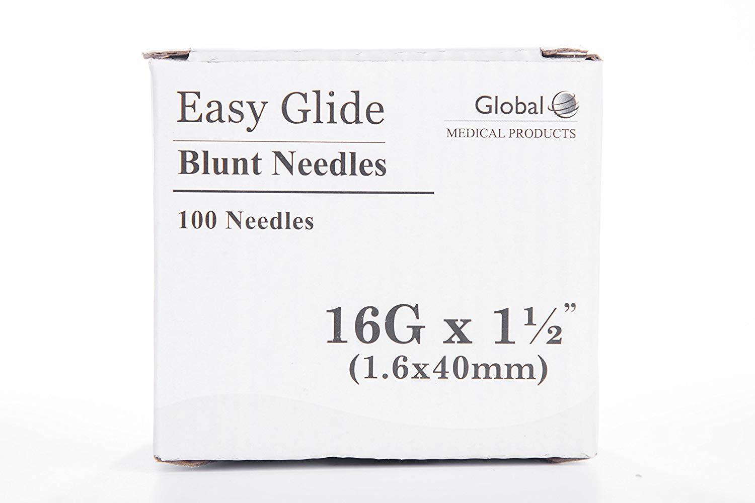 Global Medical, Easy Glide Blunt Tip Needle 16 ga x 1 1/2″ Tip, 100 pcs