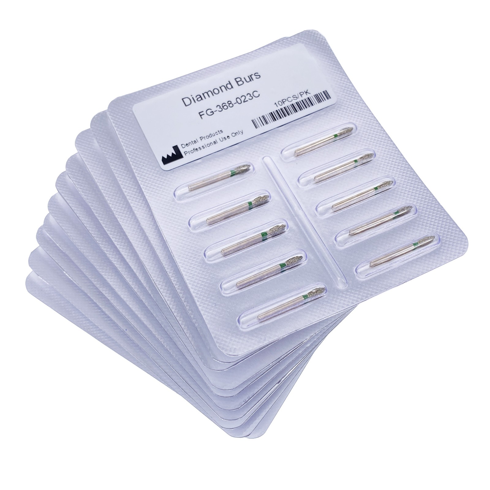 Dental Football Diamond Burs Friction Grip 368/023C Coarse Grit Green Multi-Use