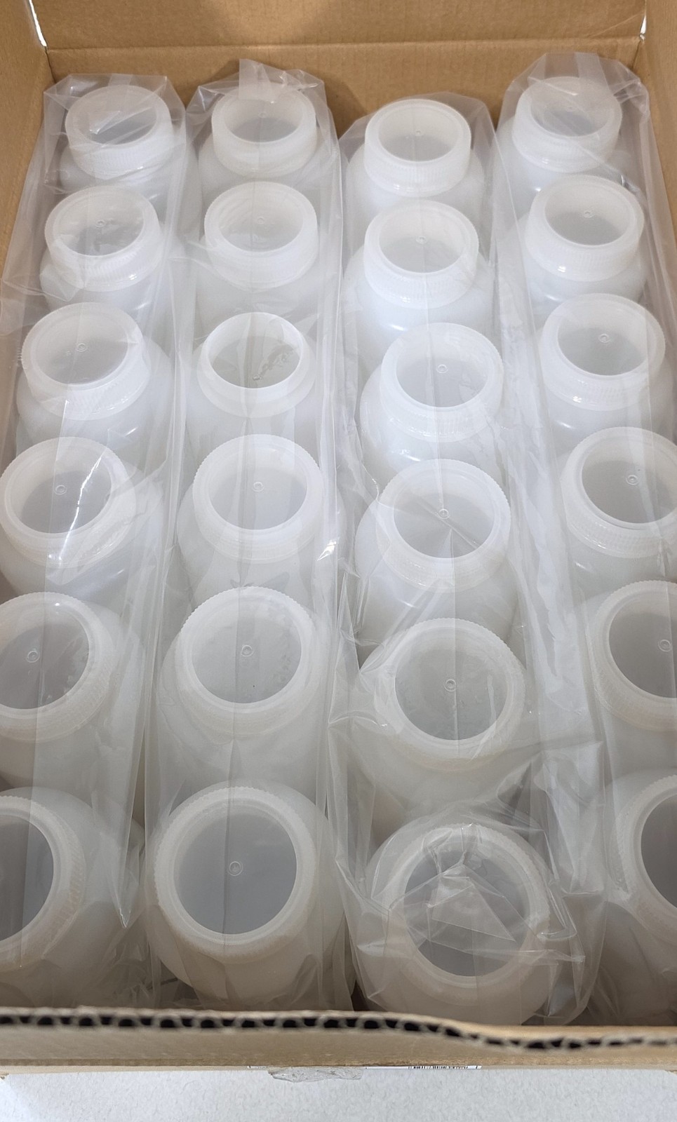 VWR 1L Wide Mouth HDPE Laboratory Bottles w/ Caps CASE OF 24
