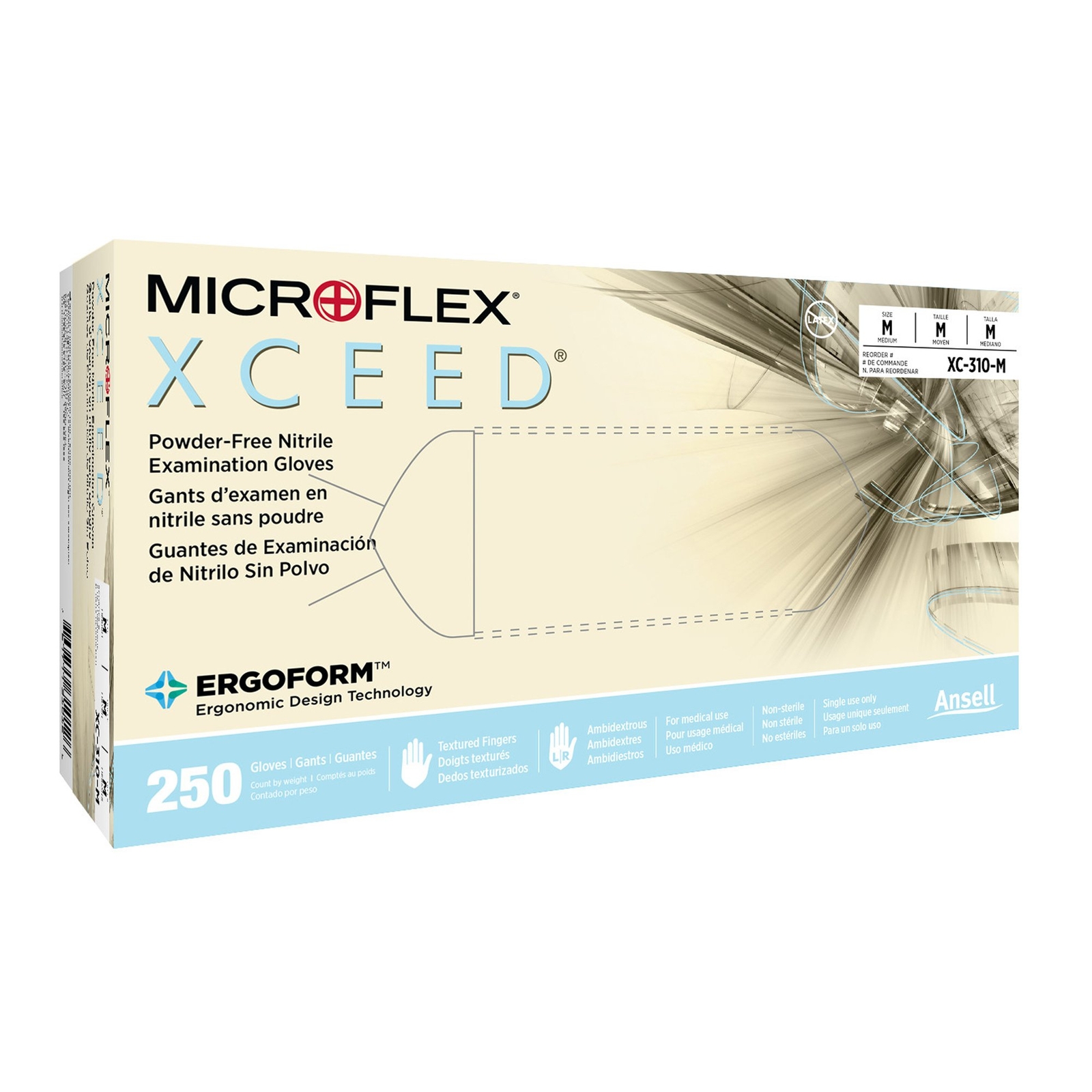 XCEED Nitrile Exam Glove Standard Cuff Length MEDIUM 2500 per Case