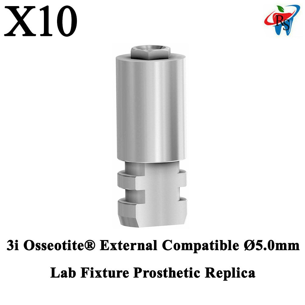 10x 3i Osseotite® External Compatible Ø5.0mm Analog Lab Fixture Replica