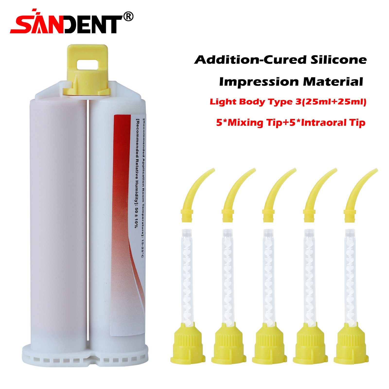 1-10 Dental Impression Putty Silicone Material Light Body 50ML 5*Tips