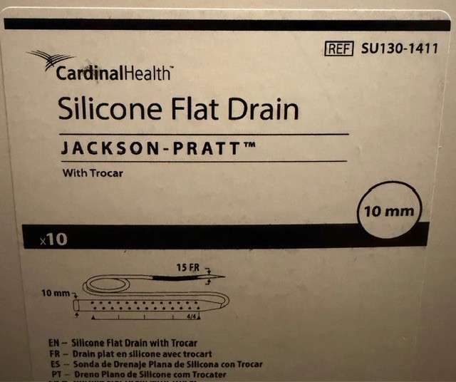 2 BOXES/10 (20 UNITS) SU130-1411 SILICONE FLAT DRAIN JACKSON-PRATT CARDINAL