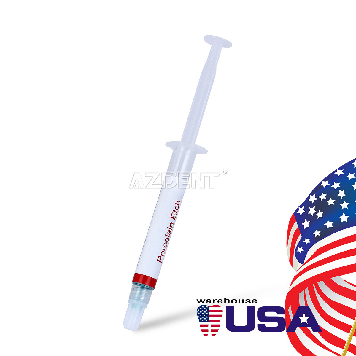Dental Porcelain Etch Gel 9.5% HF Hydrofluoric Acid Etchant 2.5ml/Syringe Tips