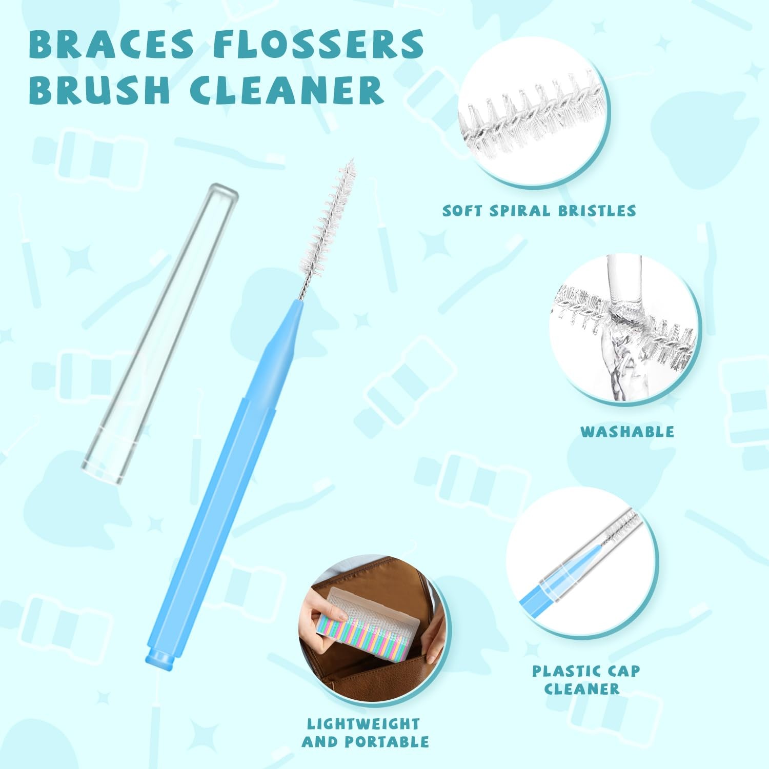 100PCS Interdental Brushes Between Teeth for Braces, Flossers Brush Cleaner, …