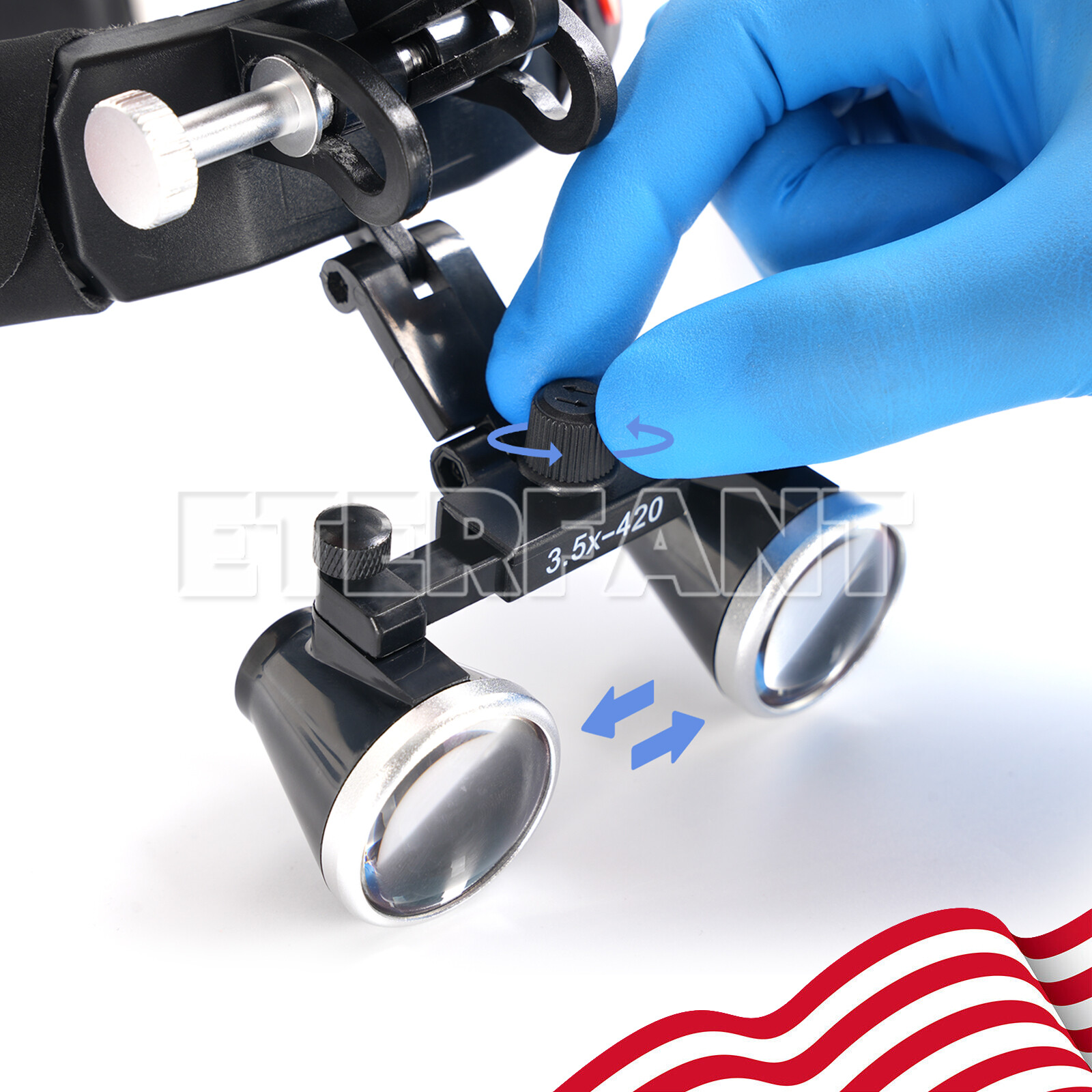 3.5X Dental 10W Headband Binocular Loupes Medical Magnifier LED Head Light US