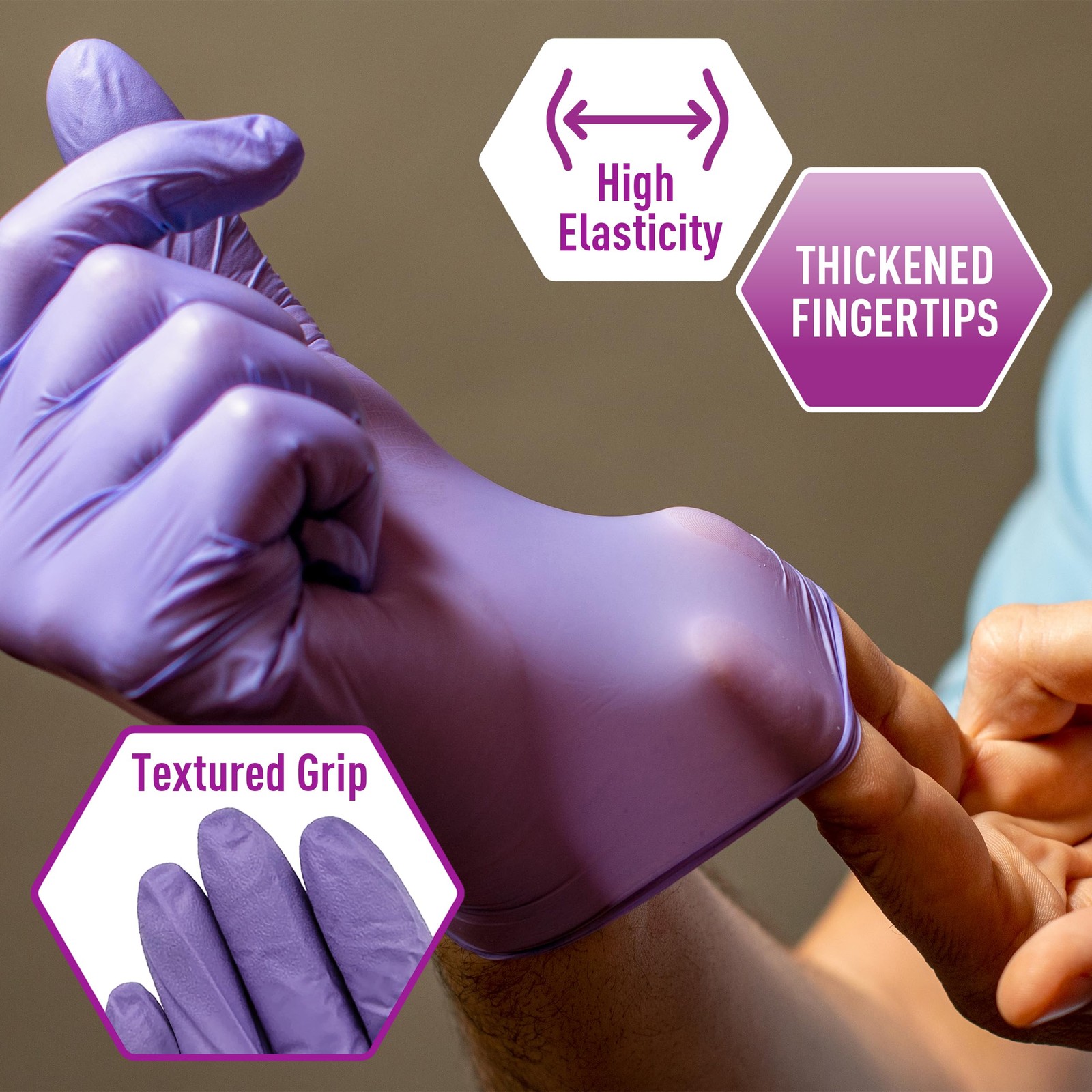 MedPride Powder Free Nitrile Exam Gloves Iris Blue Medium Box/100