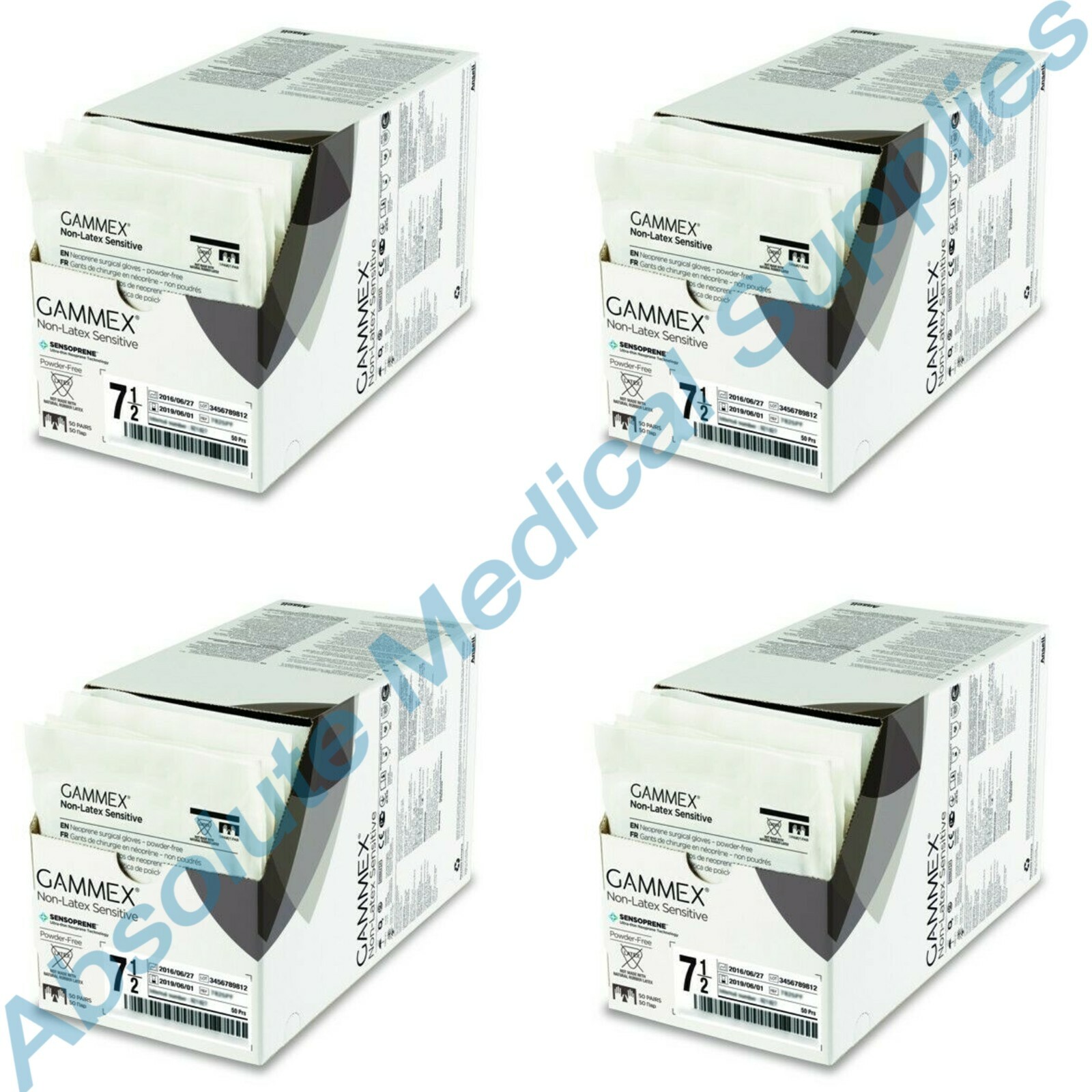 *200-Pairs* Gammex Sensoprene Non-Latex Sensitive Sterile 8.5 Gloves 20277285
