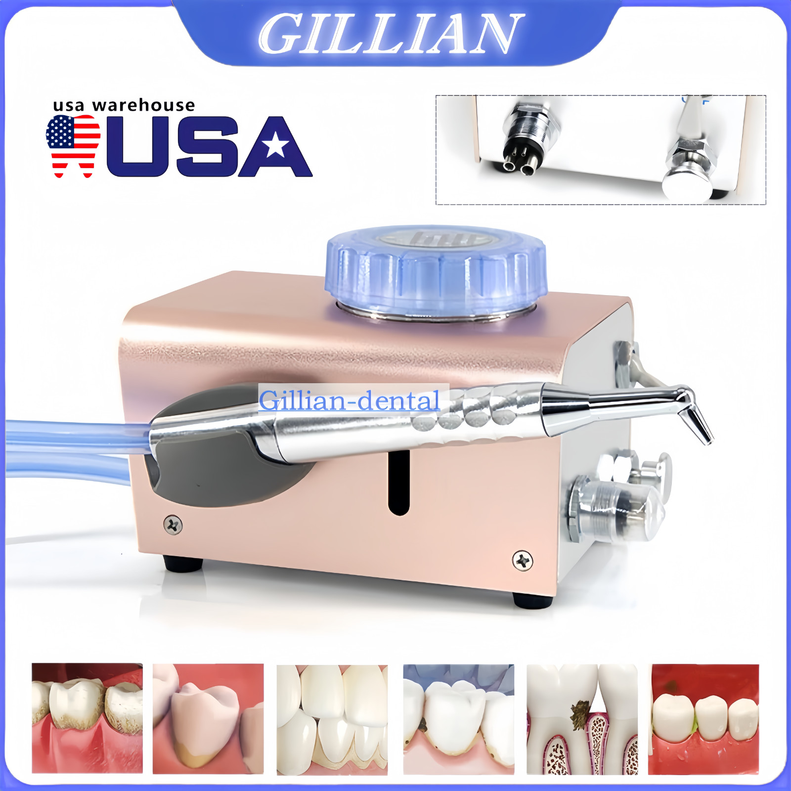 Dental Tooth Cleaning Sandblasting Scaler Lab Polishing Machine 4 Holes Polisher